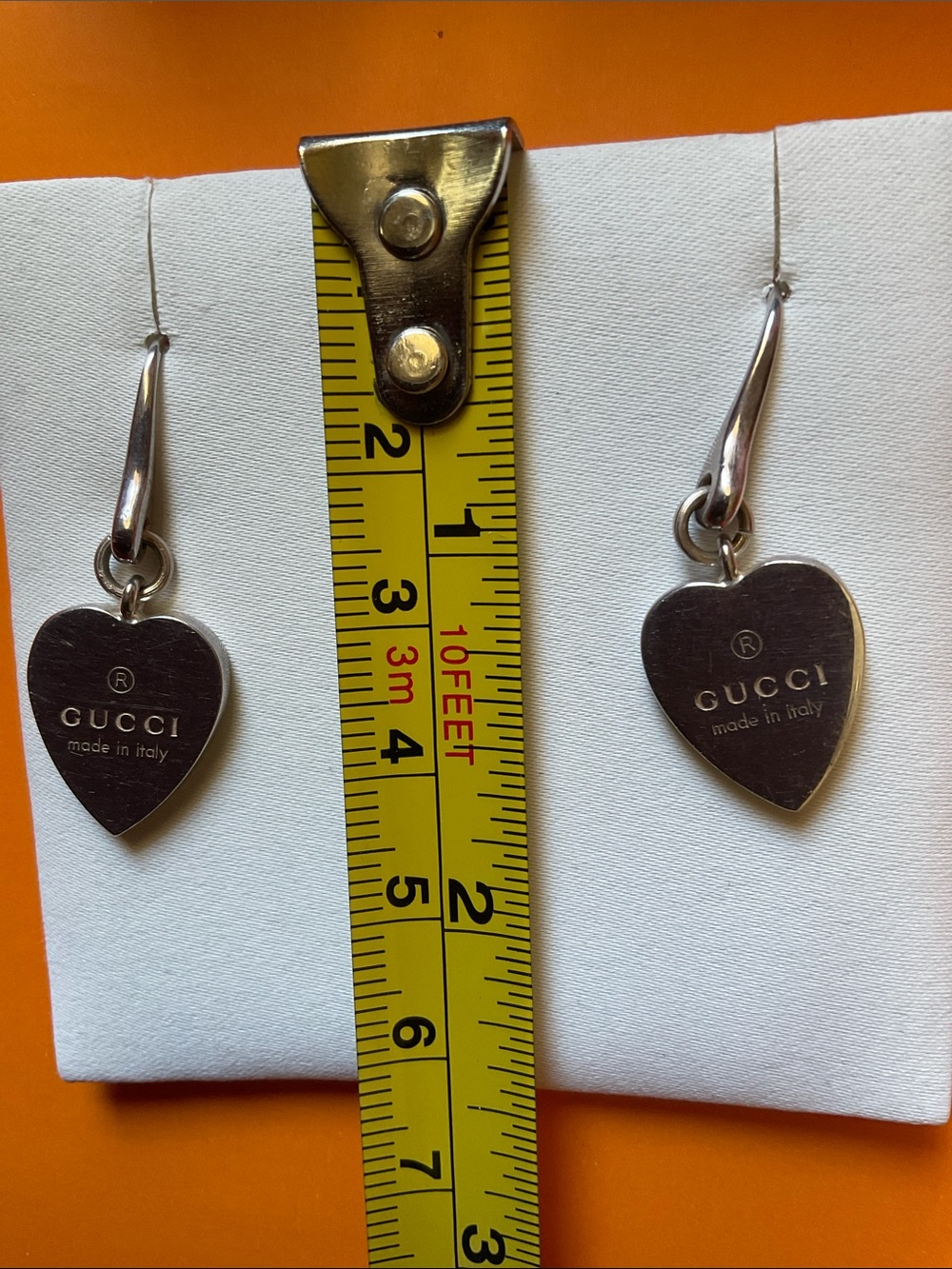 Gucci Heart Drop Dangle Earrings - Silver - Picture 6 of 7
